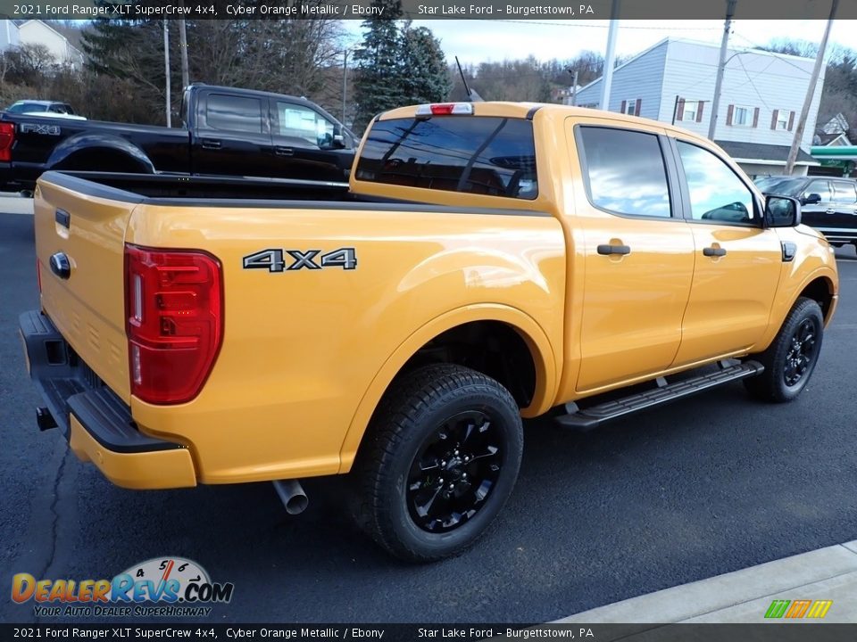 2021 Ford Ranger XLT SuperCrew 4x4 Cyber Orange Metallic / Ebony Photo #5