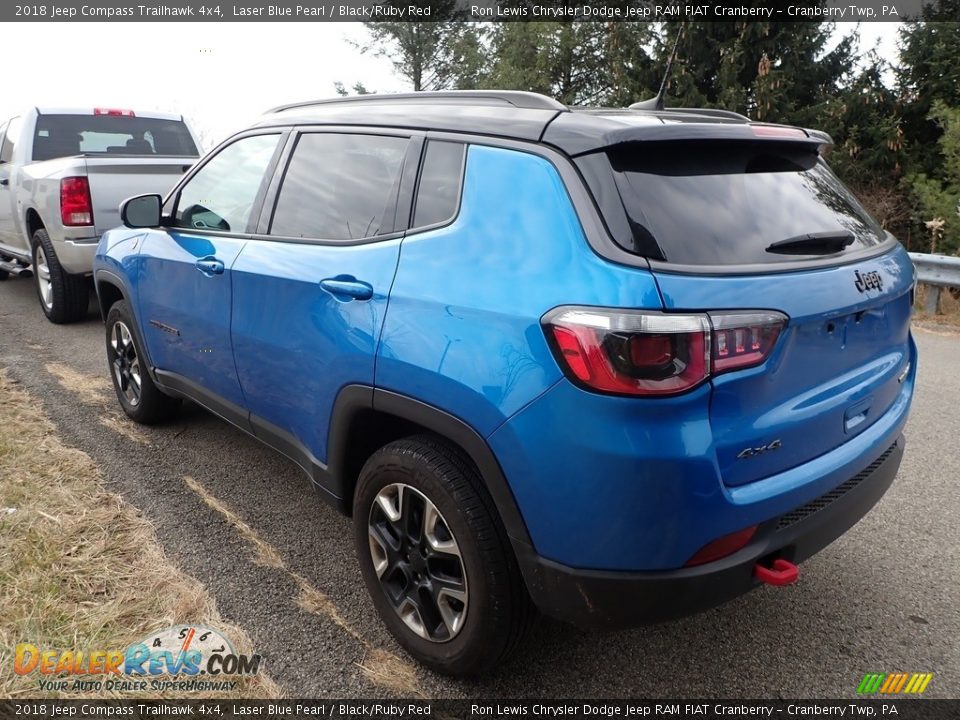 2018 Jeep Compass Trailhawk 4x4 Laser Blue Pearl / Black/Ruby Red Photo #4