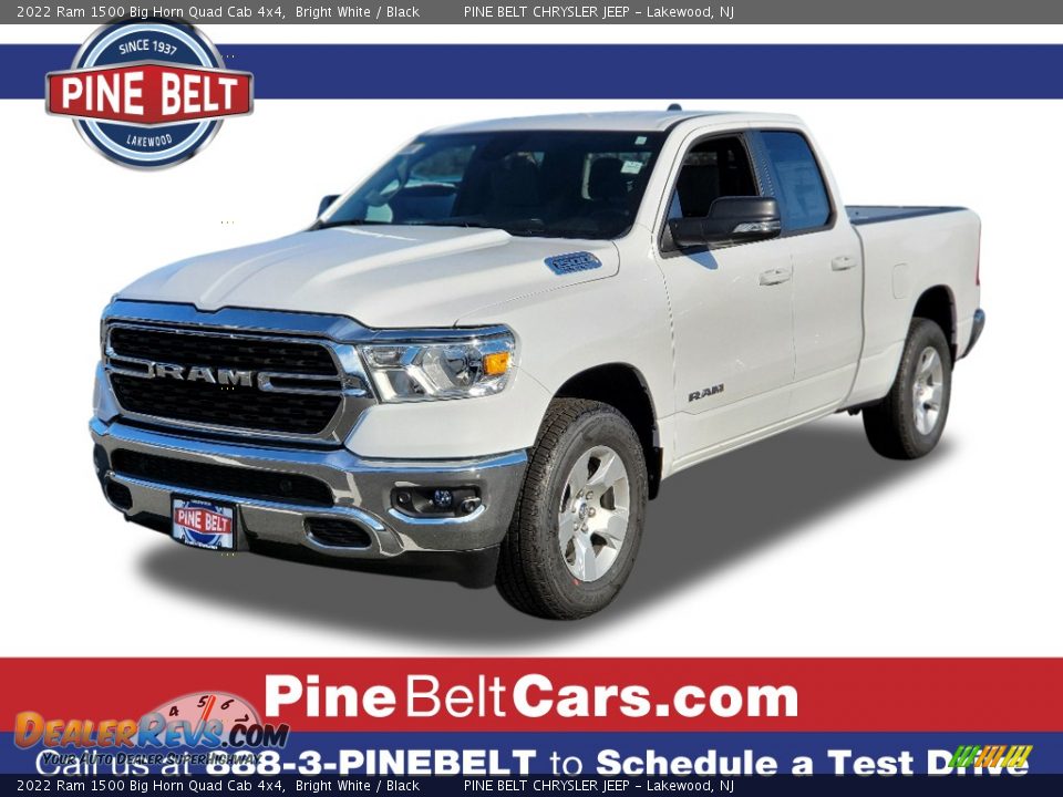 2022 Ram 1500 Big Horn Quad Cab 4x4 Bright White / Black Photo #1