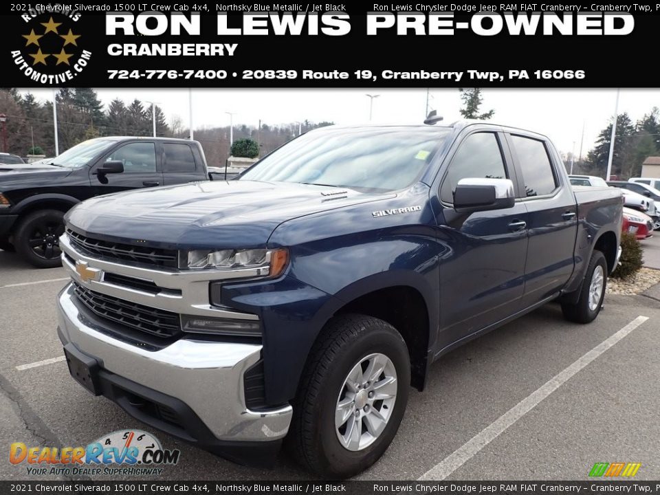 2021 Chevrolet Silverado 1500 LT Crew Cab 4x4 Northsky Blue Metallic / Jet Black Photo #1