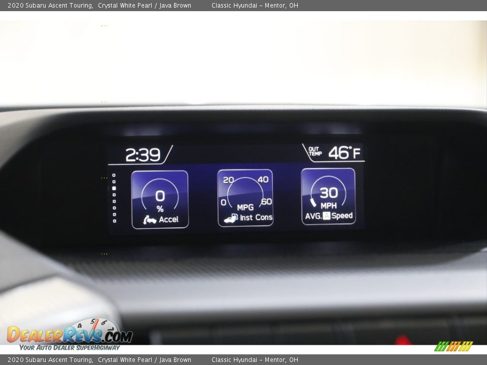 2020 Subaru Ascent Touring Crystal White Pearl / Java Brown Photo #12