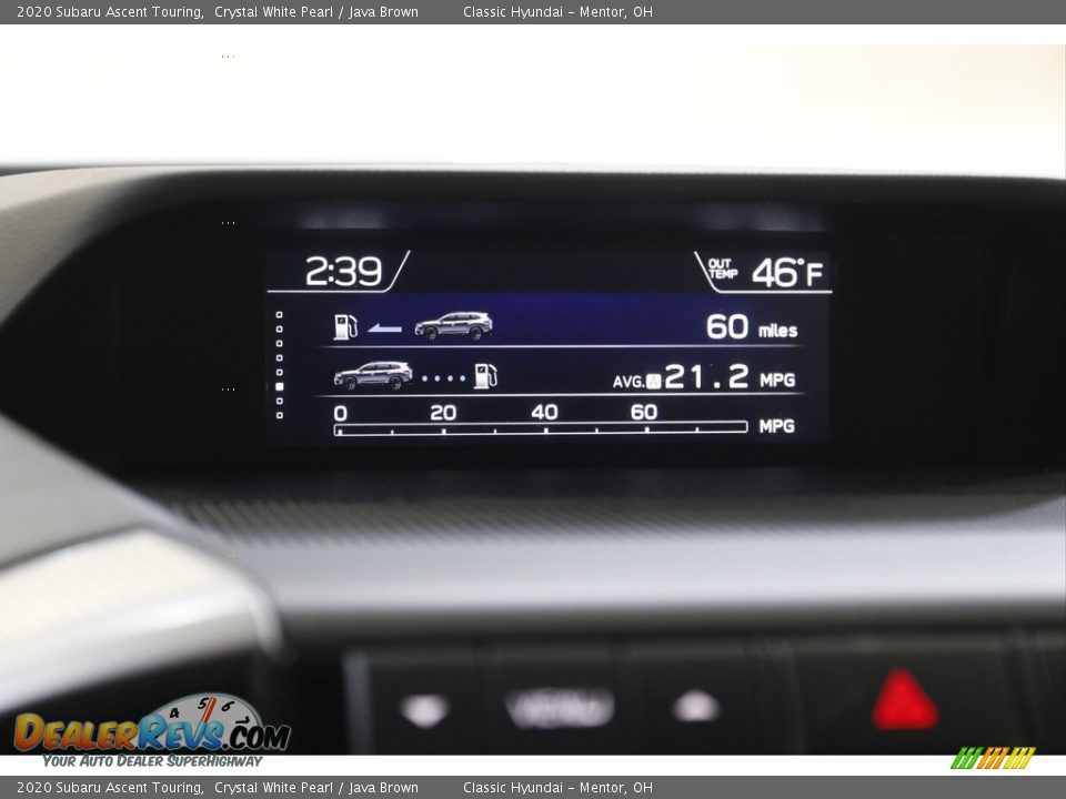2020 Subaru Ascent Touring Crystal White Pearl / Java Brown Photo #14