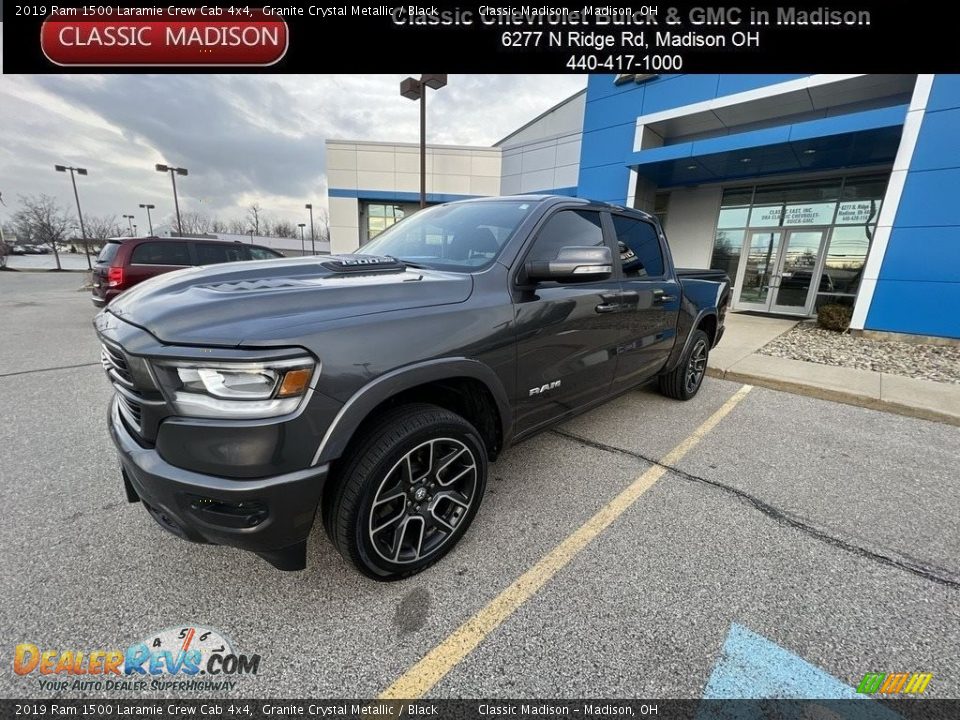 2019 Ram 1500 Laramie Crew Cab 4x4 Granite Crystal Metallic / Black Photo #1