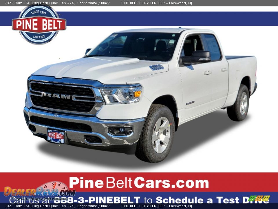 2022 Ram 1500 Big Horn Quad Cab 4x4 Bright White / Black Photo #1