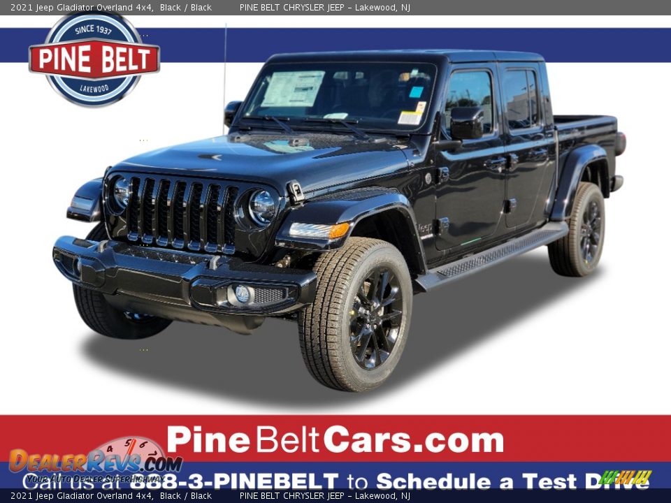 2021 Jeep Gladiator Overland 4x4 Black / Black Photo #1