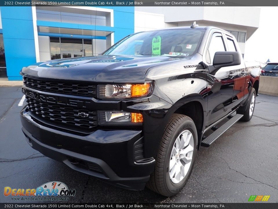 2022 Chevrolet Silverado 1500 Limited Custom Double Cab 4x4 Black / Jet Black Photo #2