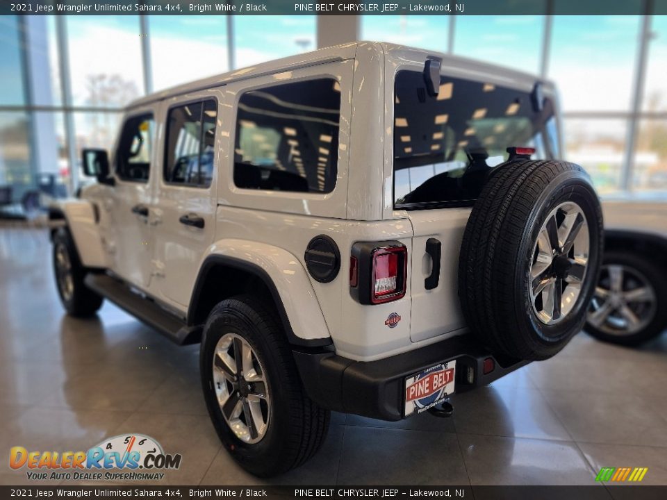 2021 Jeep Wrangler Unlimited Sahara 4x4 Bright White / Black Photo #6