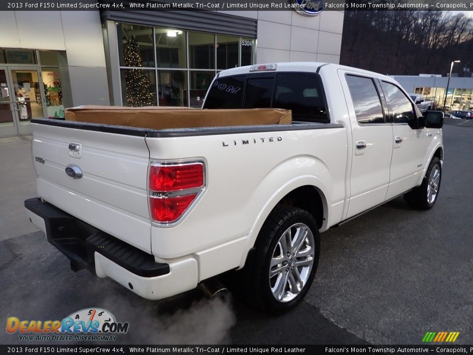 2013 Ford F150 Limited SuperCrew 4x4 White Platinum Metallic Tri-Coat / Limited Unique Red Leather Photo #2