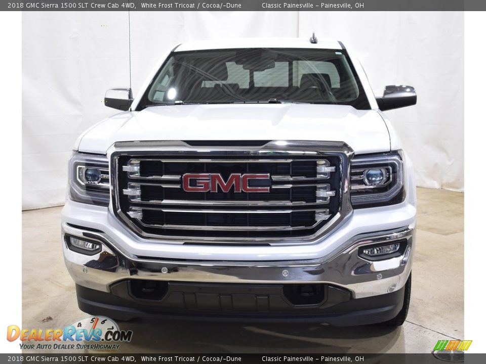 2018 GMC Sierra 1500 SLT Crew Cab 4WD White Frost Tricoat / Cocoa/­Dune Photo #4