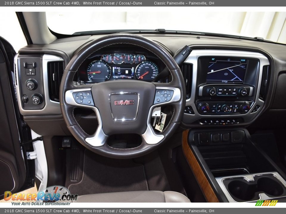 2018 GMC Sierra 1500 SLT Crew Cab 4WD White Frost Tricoat / Cocoa/­Dune Photo #13