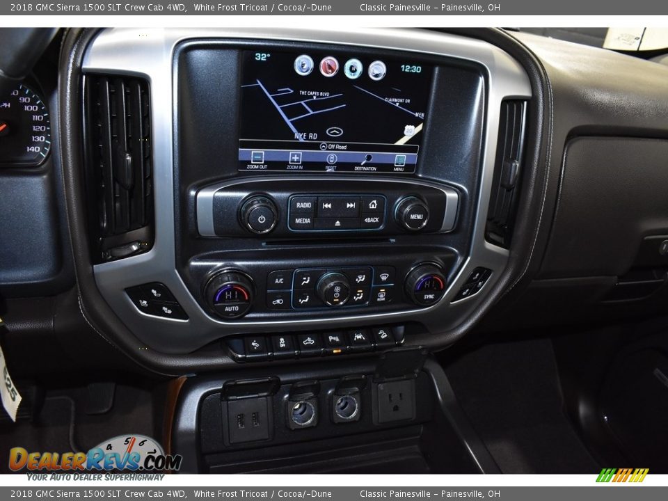 2018 GMC Sierra 1500 SLT Crew Cab 4WD White Frost Tricoat / Cocoa/­Dune Photo #14