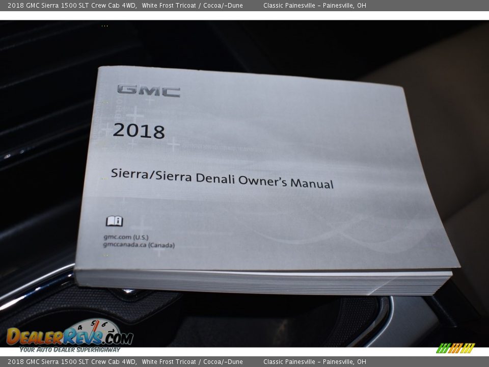 2018 GMC Sierra 1500 SLT Crew Cab 4WD White Frost Tricoat / Cocoa/­Dune Photo #18