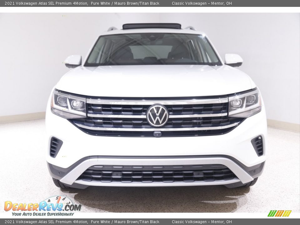 2021 Volkswagen Atlas SEL Premium 4Motion Pure White / Mauro Brown/Titan Black Photo #2