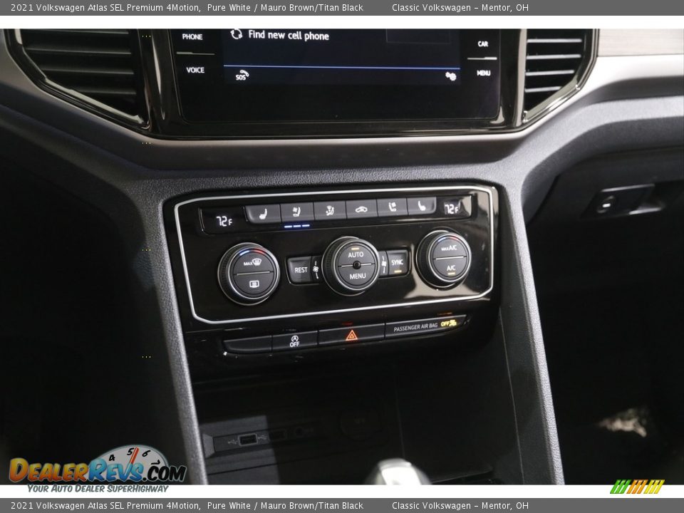 2021 Volkswagen Atlas SEL Premium 4Motion Pure White / Mauro Brown/Titan Black Photo #12