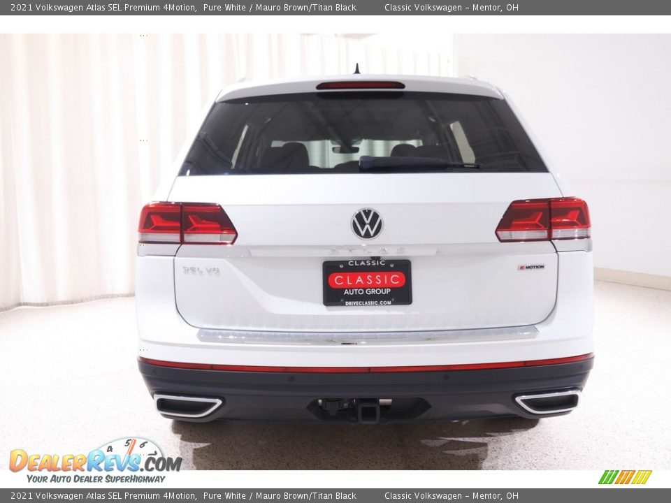 2021 Volkswagen Atlas SEL Premium 4Motion Pure White / Mauro Brown/Titan Black Photo #18