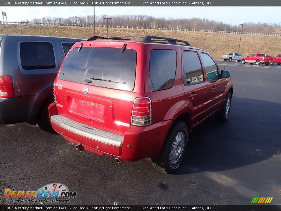 2005 Mercury Mariner Premier 4WD Vivid Red / Pebble/Light Parchment Photo #11