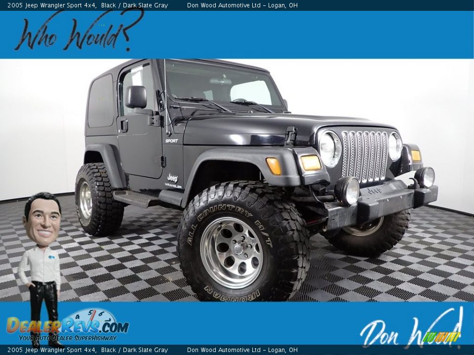 2005 Jeep Wrangler Sport 4x4 Black / Dark Slate Gray Photo #1