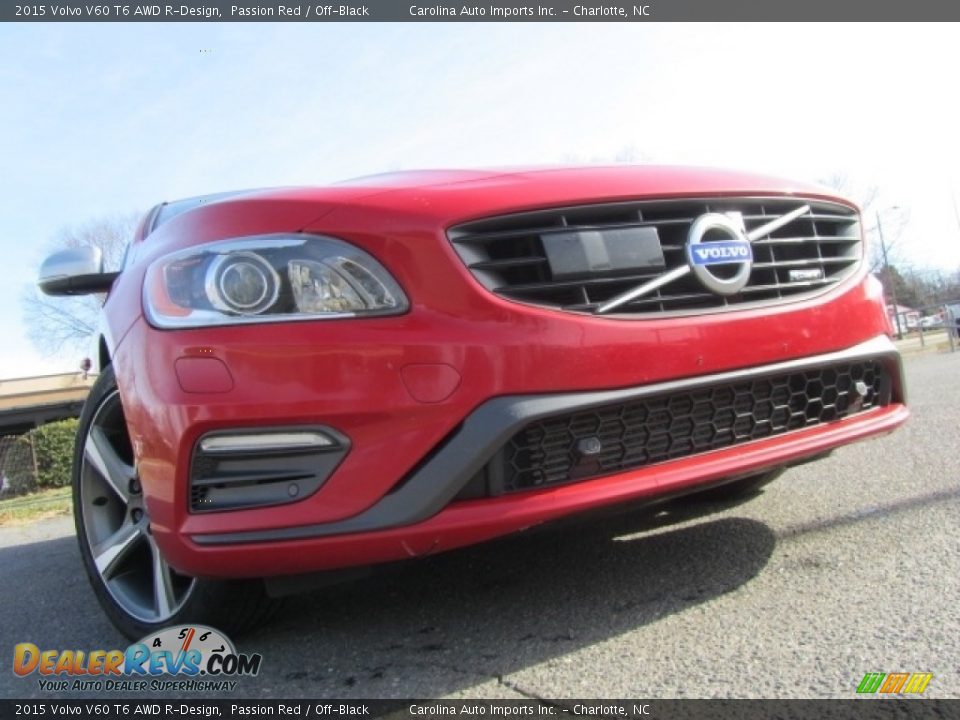 2015 Volvo V60 T6 AWD R-Design Passion Red / Off-Black Photo #2