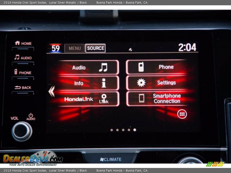 2019 Honda Civic Sport Sedan Lunar Silver Metallic / Black Photo #25