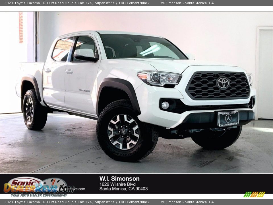 2021 Toyota Tacoma TRD Off Road Double Cab 4x4 Super White / TRD Cement/Black Photo #1