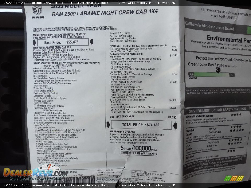 2022 Ram 2500 Laramie Crew Cab 4x4 Billet Silver Metallic / Black Photo #33
