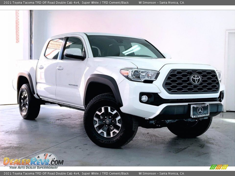2021 Toyota Tacoma TRD Off Road Double Cab 4x4 Super White / TRD Cement/Black Photo #34