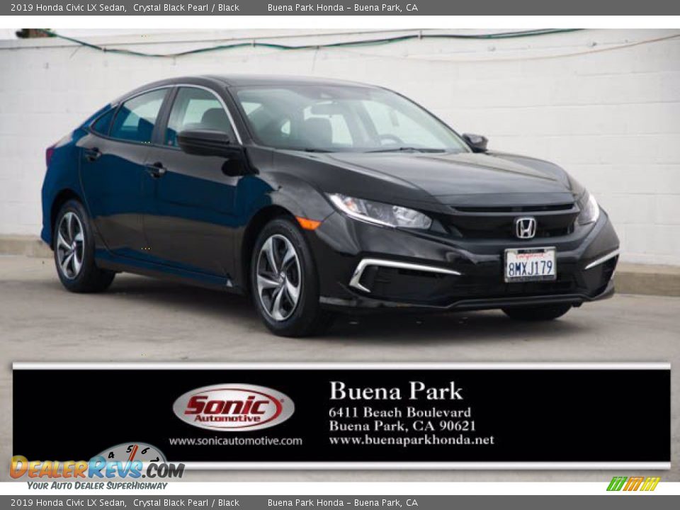2019 Honda Civic LX Sedan Crystal Black Pearl / Black Photo #1