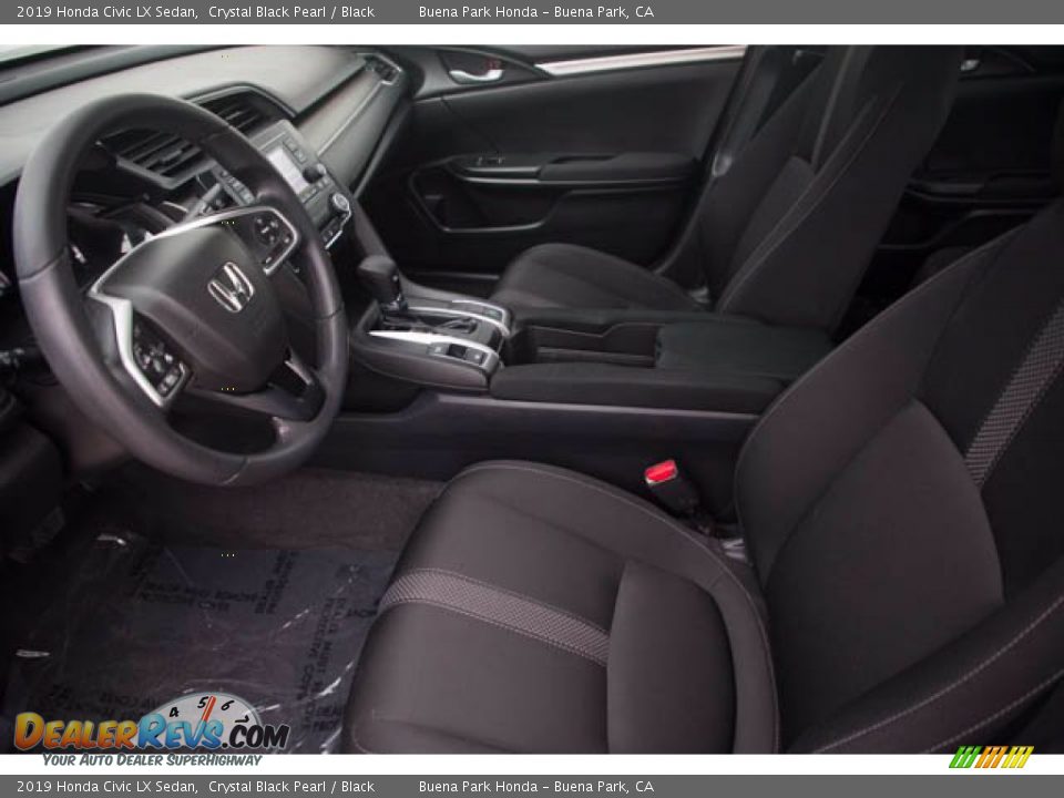 2019 Honda Civic LX Sedan Crystal Black Pearl / Black Photo #3