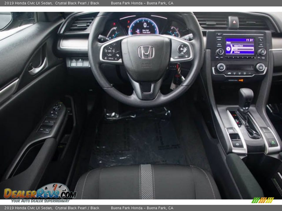 2019 Honda Civic LX Sedan Crystal Black Pearl / Black Photo #5