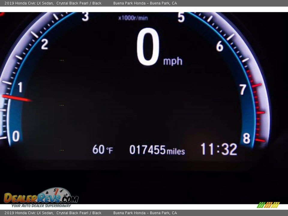 2019 Honda Civic LX Sedan Crystal Black Pearl / Black Photo #6