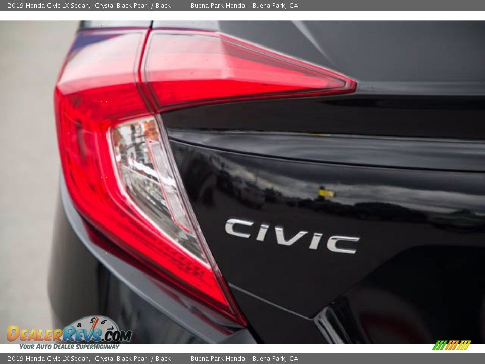 2019 Honda Civic LX Sedan Crystal Black Pearl / Black Photo #12