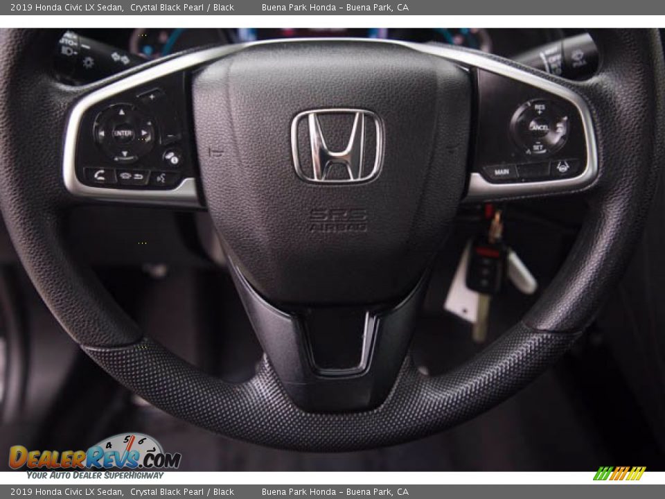 2019 Honda Civic LX Sedan Crystal Black Pearl / Black Photo #15