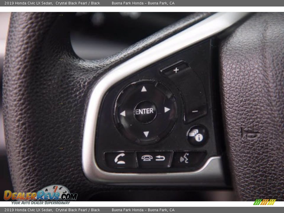 2019 Honda Civic LX Sedan Crystal Black Pearl / Black Photo #16