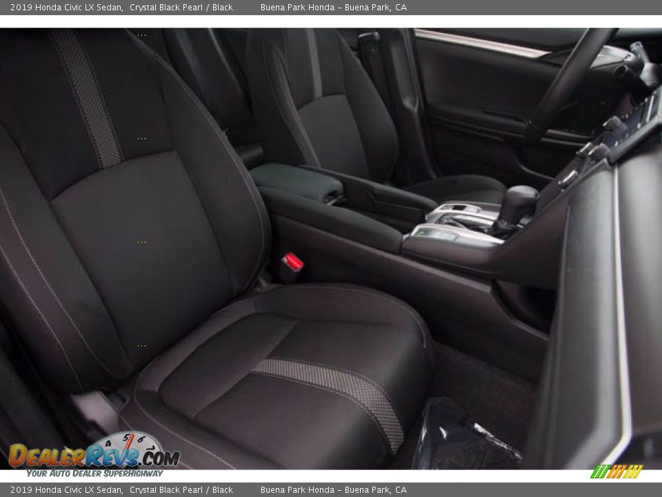 2019 Honda Civic LX Sedan Crystal Black Pearl / Black Photo #25