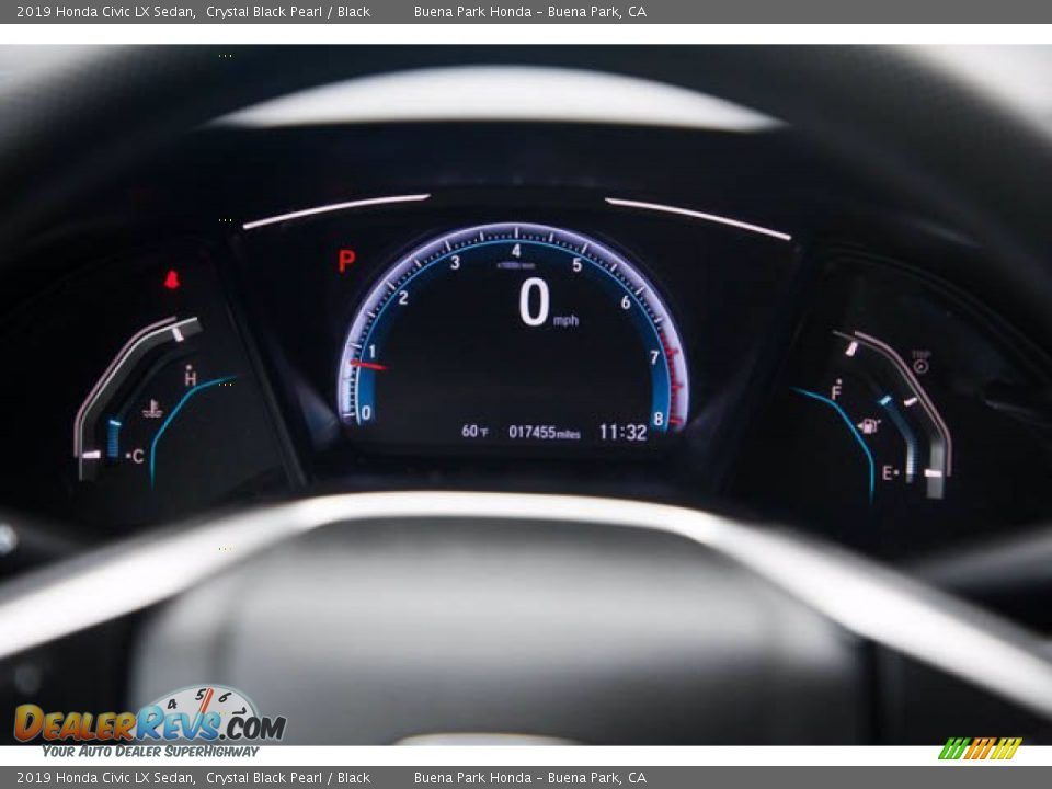 2019 Honda Civic LX Sedan Crystal Black Pearl / Black Photo #28