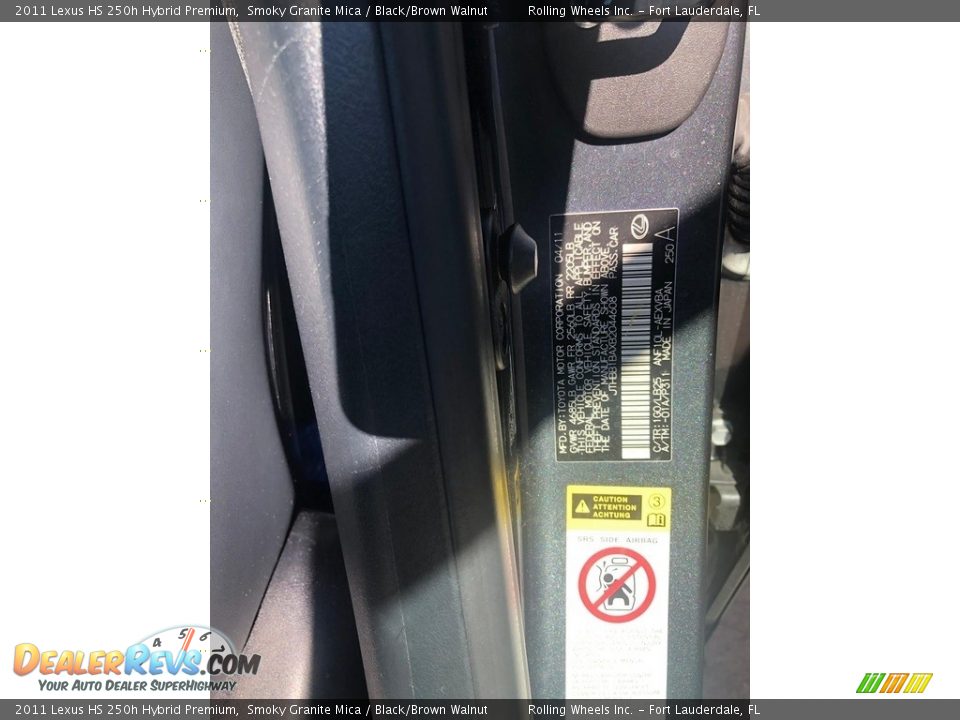 2011 Lexus HS 250h Hybrid Premium Smoky Granite Mica / Black/Brown Walnut Photo #4