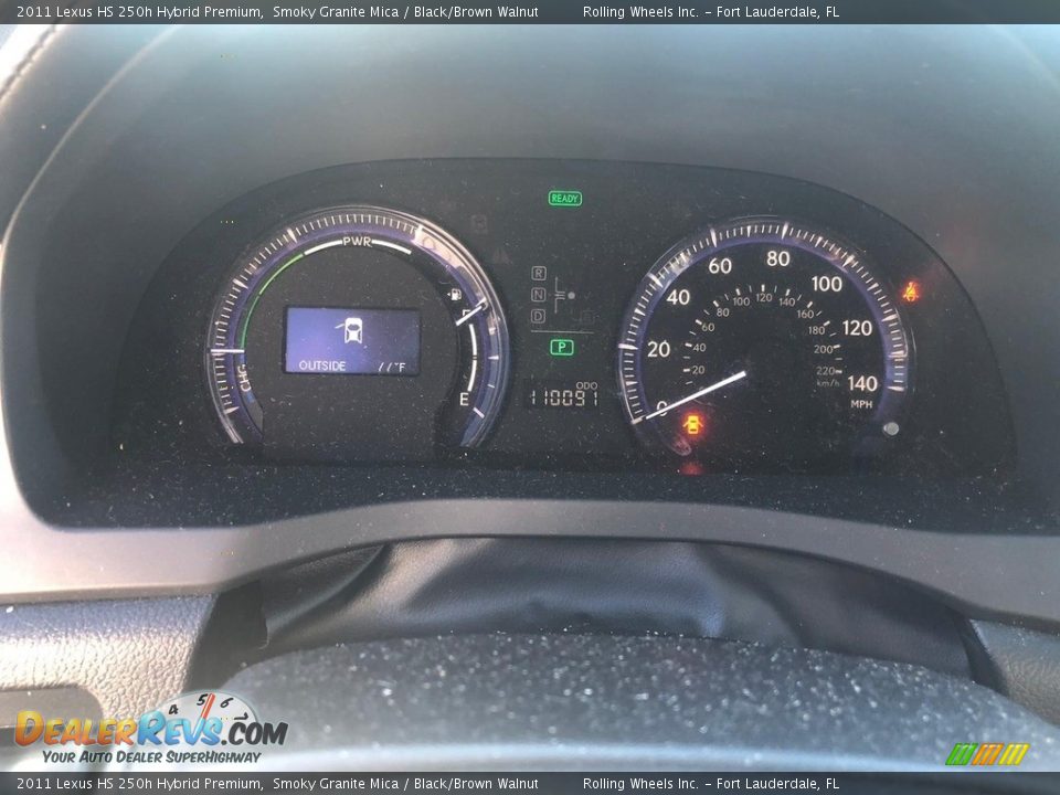 2011 Lexus HS 250h Hybrid Premium Smoky Granite Mica / Black/Brown Walnut Photo #11