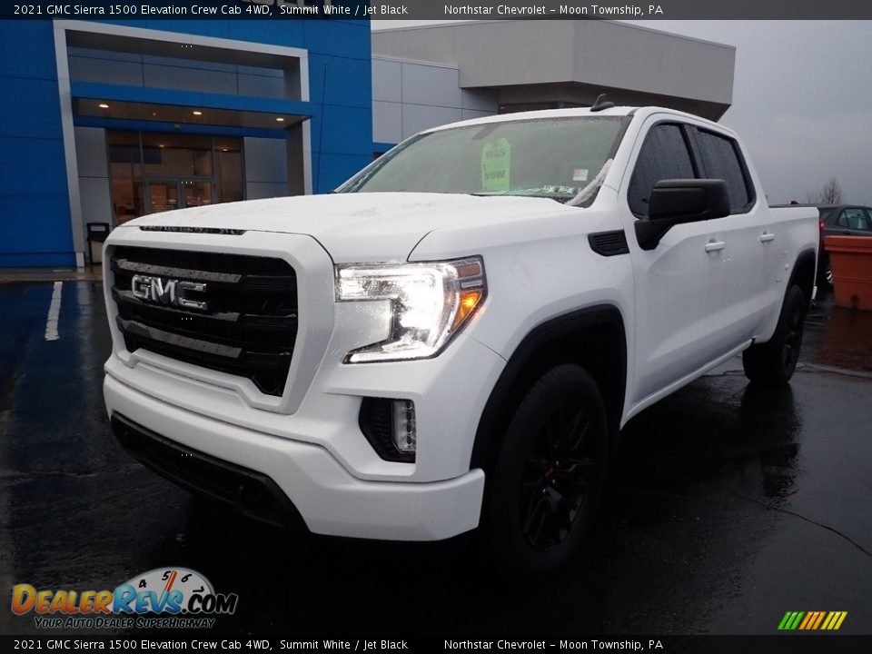 2021 GMC Sierra 1500 Elevation Crew Cab 4WD Summit White / Jet Black Photo #2