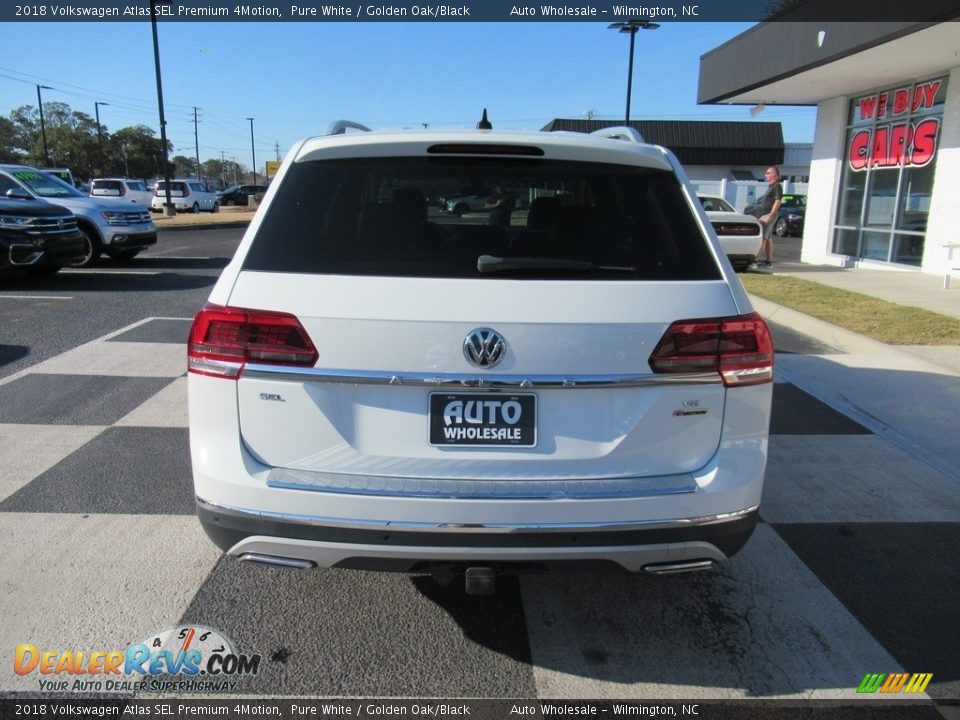 2018 Volkswagen Atlas SEL Premium 4Motion Pure White / Golden Oak/Black Photo #4