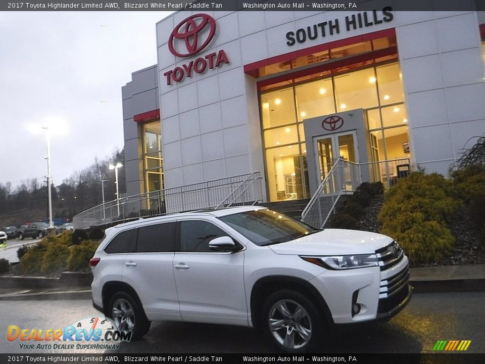 2017 Toyota Highlander Limited AWD Blizzard White Pearl / Saddle Tan Photo #2