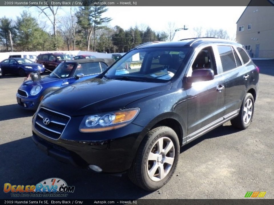 2009 Hyundai Santa Fe SE Ebony Black / Gray Photo #1