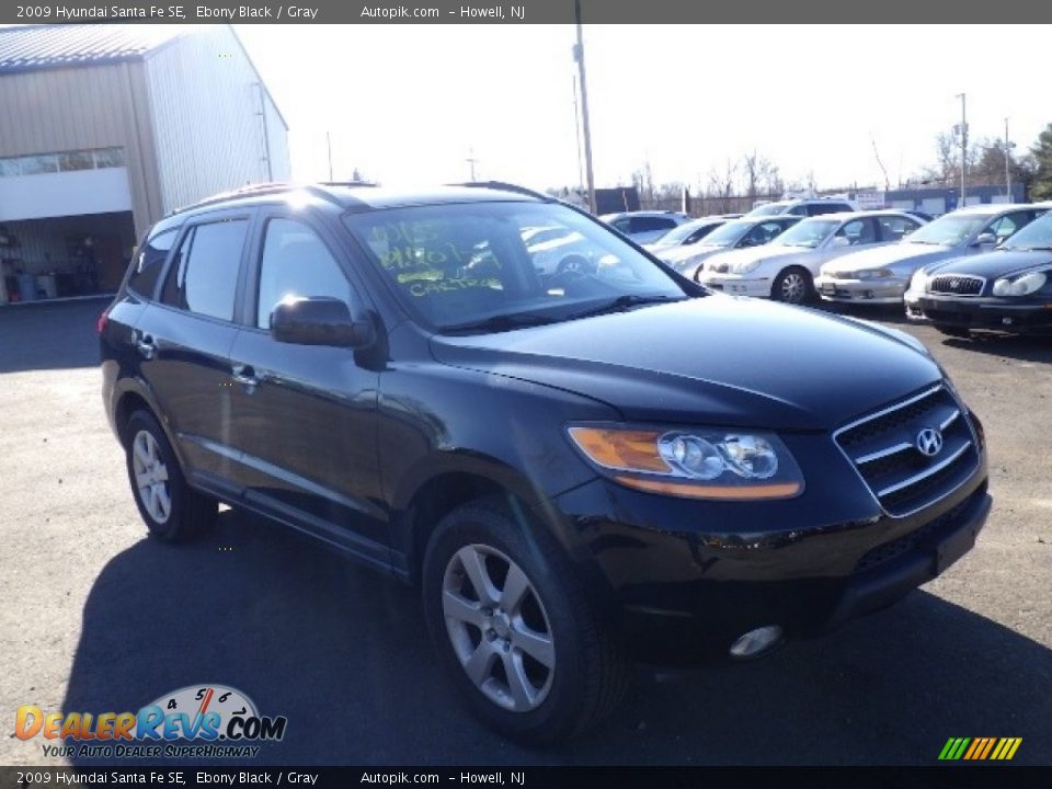 2009 Hyundai Santa Fe SE Ebony Black / Gray Photo #3