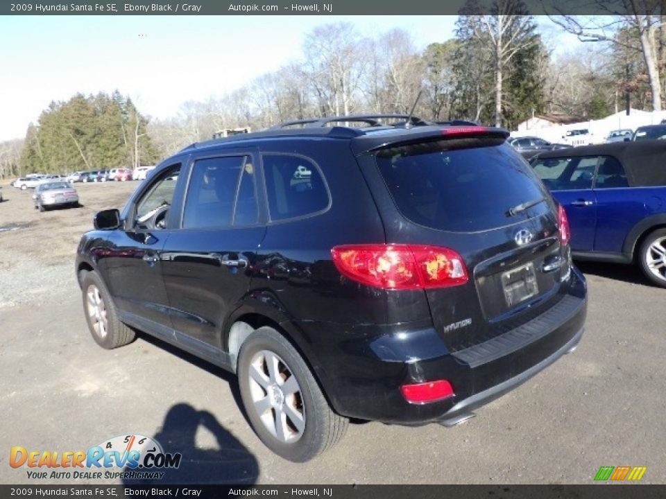 2009 Hyundai Santa Fe SE Ebony Black / Gray Photo #4