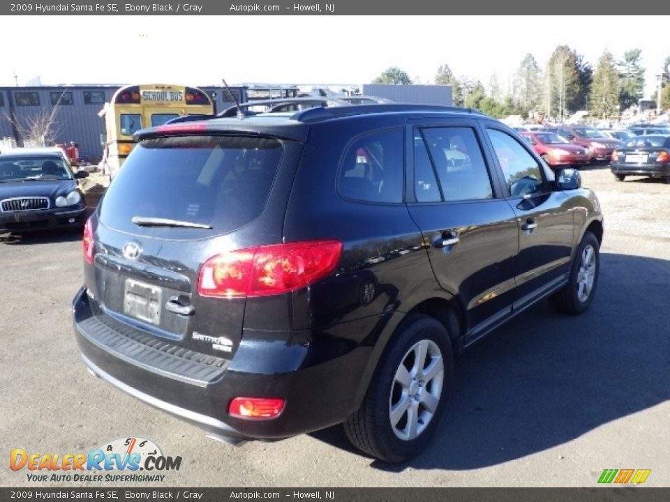 2009 Hyundai Santa Fe SE Ebony Black / Gray Photo #6