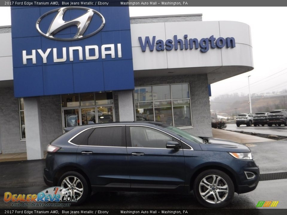 2017 Ford Edge Titanium AWD Blue Jeans Metallic / Ebony Photo #2