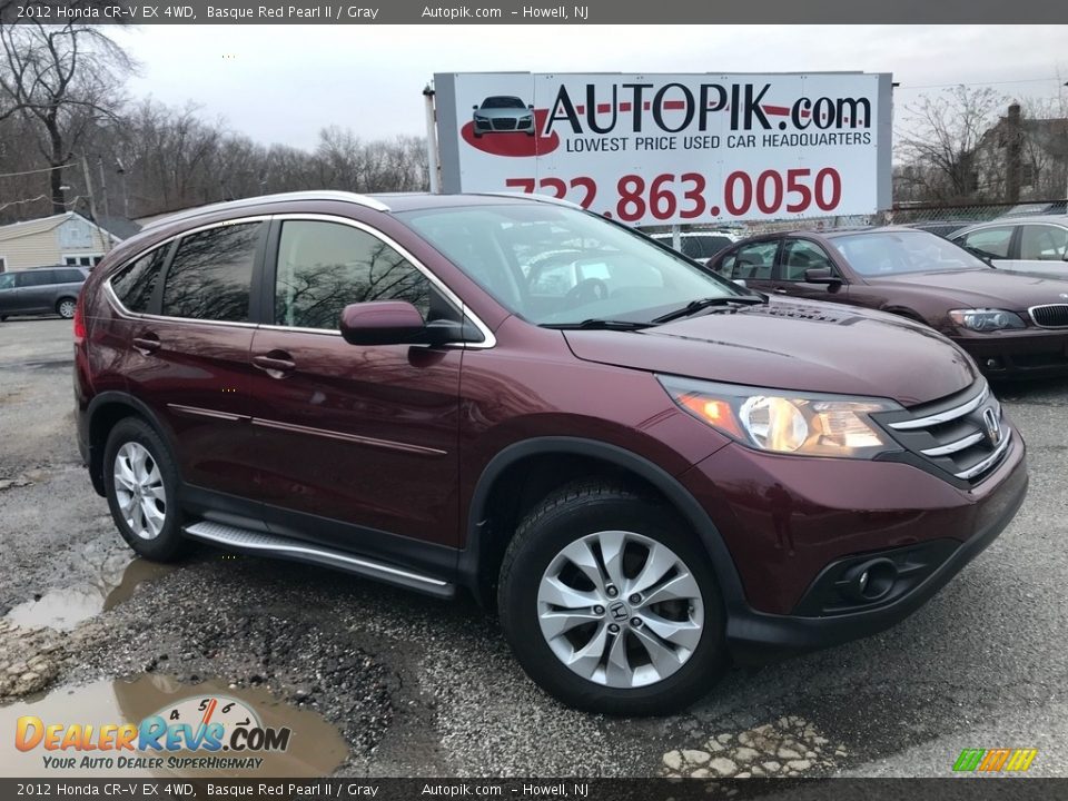 2012 Honda CR-V EX 4WD Basque Red Pearl II / Gray Photo #1