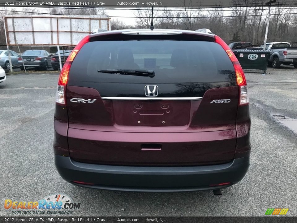 2012 Honda CR-V EX 4WD Basque Red Pearl II / Gray Photo #6