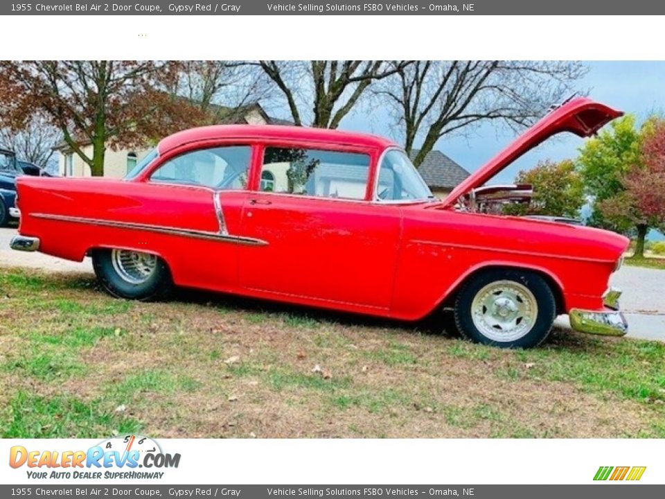 1955 Chevrolet Bel Air 2 Door Coupe Gypsy Red / Gray Photo #9