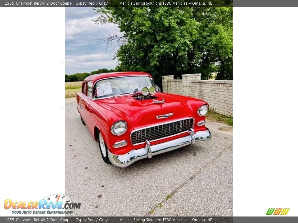 1955 Chevrolet Bel Air 2 Door Coupe Gypsy Red / Gray Photo #12