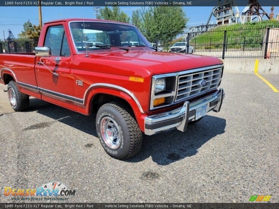 1986 Ford F150 XLT Regular Cab Bright Red / Red Photo #1